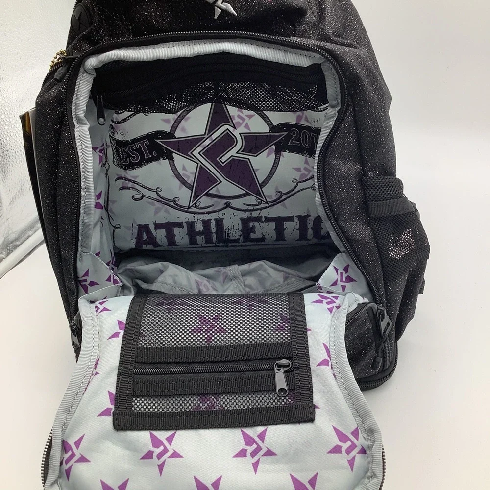 Rebel Athletic‎ Dream Baby Backpack Black Glitter Rhinestone Dance Cheer New